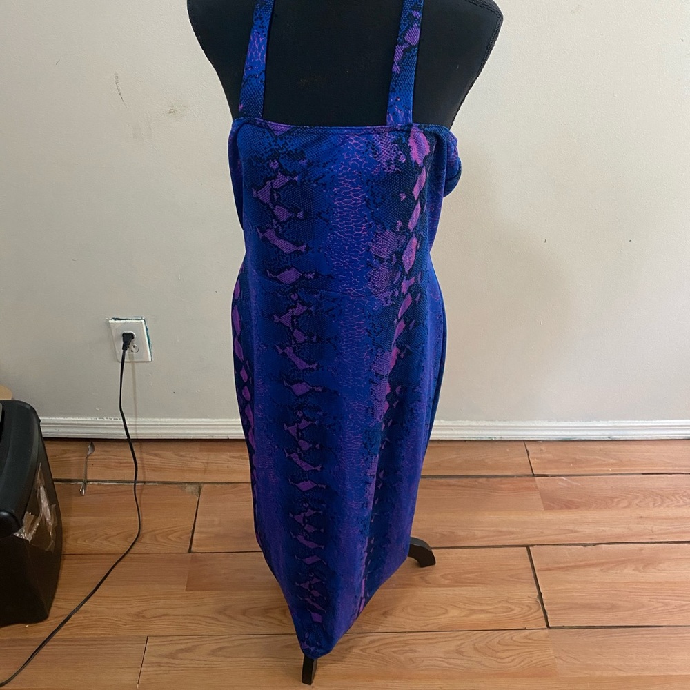 Brand New Misguided Snake Print Halter Dress